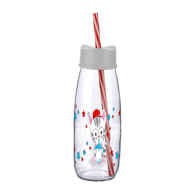 Pam Milk Bottle with Straw KC-393/ 500ml - 17oz